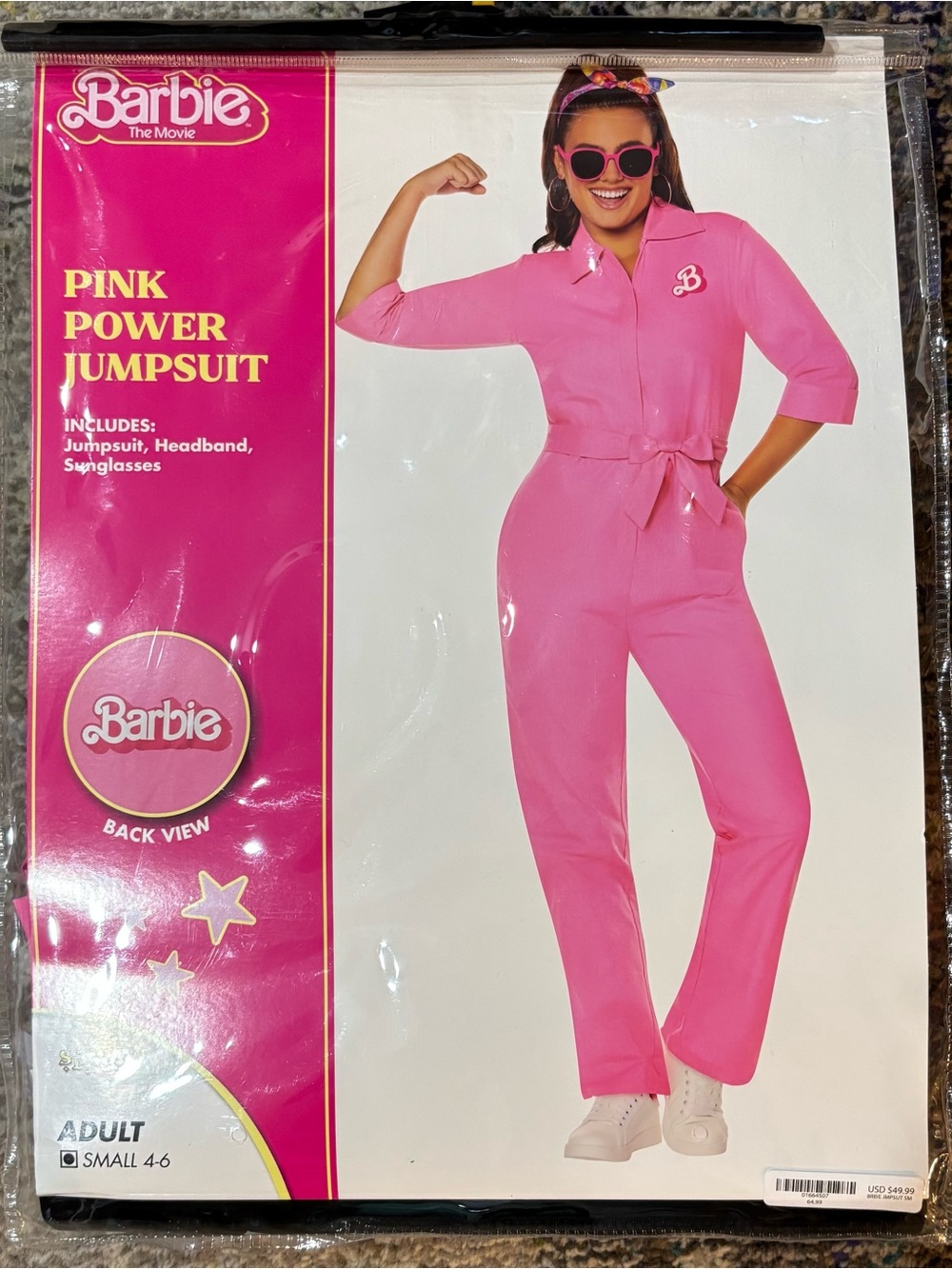 Barbie Pink Utility Jumpsuit with Tie Waist